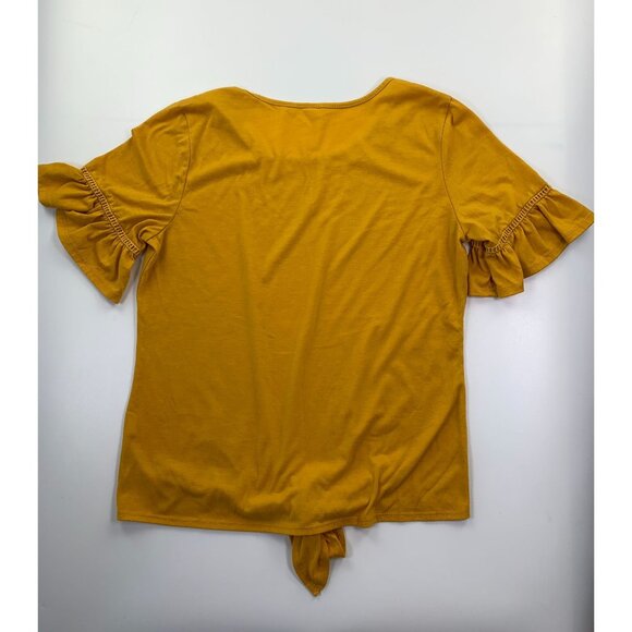 Per Seption Concept Women's S Mustard Knotted Top - Picture 3 of 3